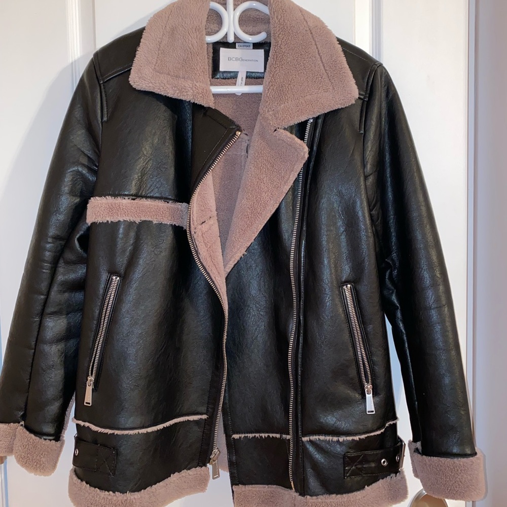 BCBG faux leather jacket